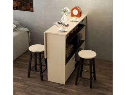 HOMCOM Bartisch Set Spanplatte Schwarz Eiche 116L x 70B x 89,5H cm* Möbelserien