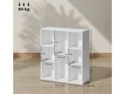 HOMCOM Bücherregal Standregal mit 8 Ebenen Aufbewahrungsregal