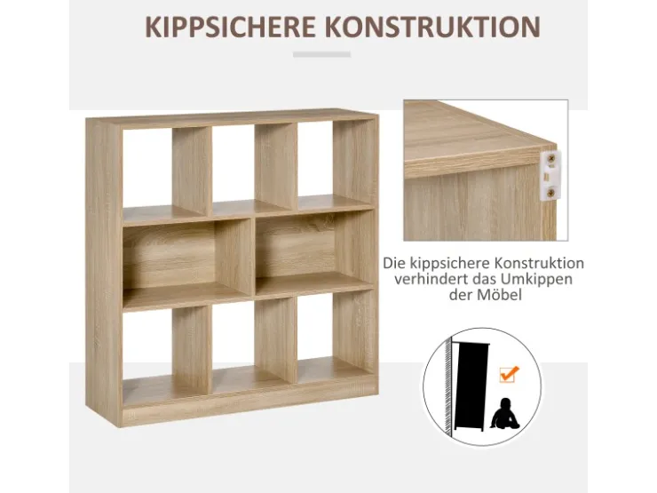 HOMCOM Bücherregal 3-Stöckige für Home-Office Wohnzimmer 97,5 x 30 x 100cm* Bücherregale