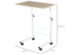 HOMCOM Beistelltisch Höhenverstellbar 60 x 40 x 68-78 cm* Sessel