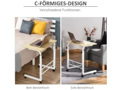 HOMCOM Beistelltisch Höhenverstellbar 60 x 40 x 68-78 cm* Sessel