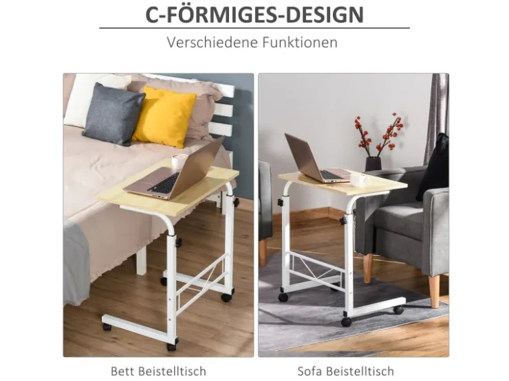 HOMCOM Beistelltisch Höhenverstellbar 60 x 40 x 68-78 cm* Sessel