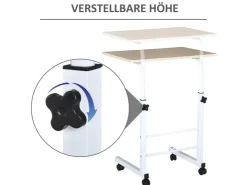 HOMCOM Beistelltisch Höhenverstellbar 60 x 40 x 68-78 cm* Sessel
