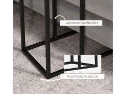HOMCOM Beistelltisch Laptoptisch mit Stahlgestell Schwarz 46 x 26 x 60 cm* Tische