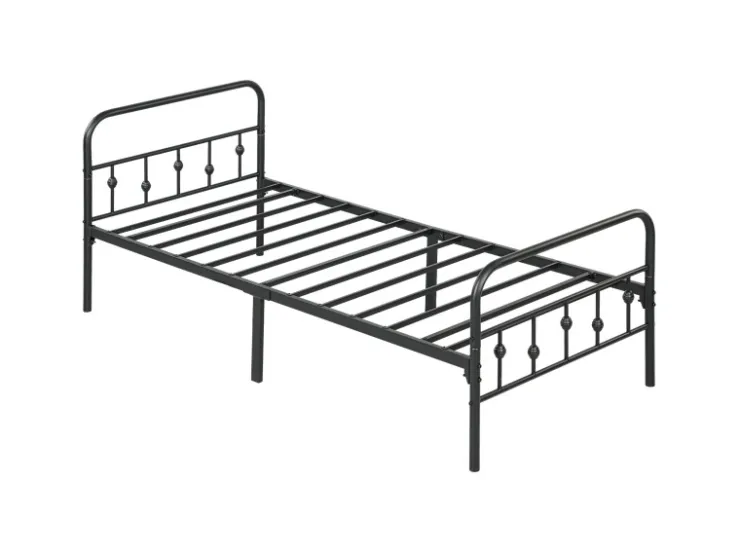 HOMCOM Bettrahmen Bettgestell Metall Schwarz 206,9L x 91,8B x 82,5H cm* Betten