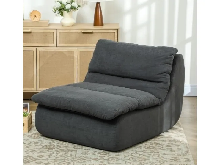 HOMCOM Bodenstuhl mit Einteiligem für Zuhause Büro 103L x 82B x 75H cm* Sofas