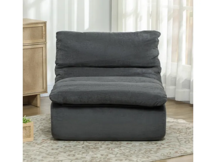HOMCOM Bodenstuhl mit Einteiligem für Zuhause Büro 103L x 82B x 75H cm* Sofas