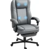 HOMCOM Bürostuhl mit Massagefunktion Mikrofaser-Stoff Schaumstoff 69L x 64B x 112-120H cm Grau* Stühle