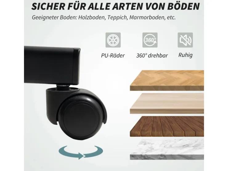 HOMCOM Bürostuhl mit Massagefunktion Mikrofaser-Stoff Schaumstoff 69L x 64B x 112-120H cm Grau* Stühle