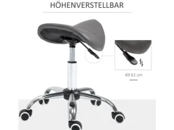 HOMCOM Drehstuhl Kosmetikhocker Gepolstert