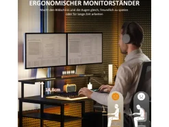 HOMCOM Eckschreibtisch Spanplatte Metall Schwarz 137L x 140B x 139,5H cm* Bücherregale