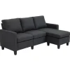 HOMCOM Ecksofa Stoffsofa L-Form Leinen