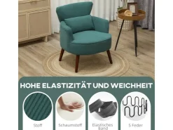 HOMCOM Einzelsessel Polyester Schaumstoff 69L x 69,5B x 78H cm* Sessel