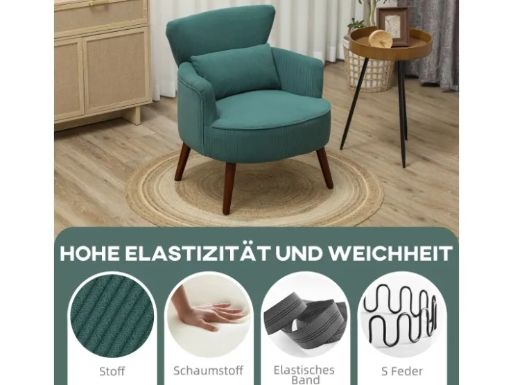 HOMCOM Einzelsessel Polyester Schaumstoff 69L x 69,5B x 78H cm* Sessel