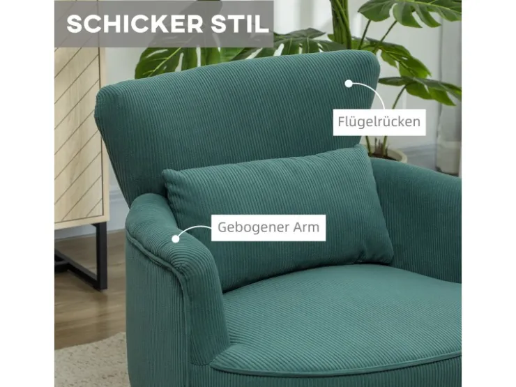 HOMCOM Einzelsessel Polyester Schaumstoff 69L x 69,5B x 78H cm* Sessel
