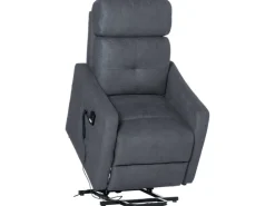 HOMCOM Elektrischer Liftstuhl Polyesterstoff Stahl Grau 71L x 94B x 104H cm* Sessel