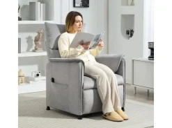 HOMCOM Elektrischer Relaxsessel Polyester Schaumstoff 83L x 80B x 104H cm Grau* Sessel