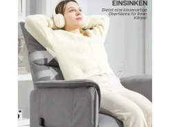HOMCOM Elektrischer Relaxsessel Polyester Schaumstoff 83L x 80B x 104H cm Grau* Sessel