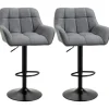 HOMCOM 2er-Set Barhocker Barstuhl Grau