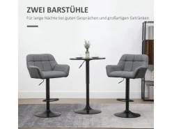 HOMCOM 2er-Set Barhocker Barstuhl Grau