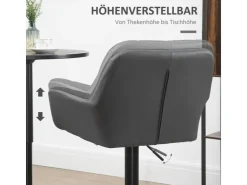 HOMCOM 2er-Set Barhocker Barstuhl Grau