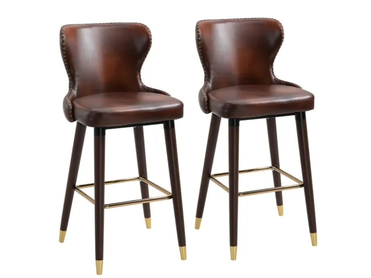 HOMCOM 2er-Set Barhocker mit Rückenlehne* Hocker