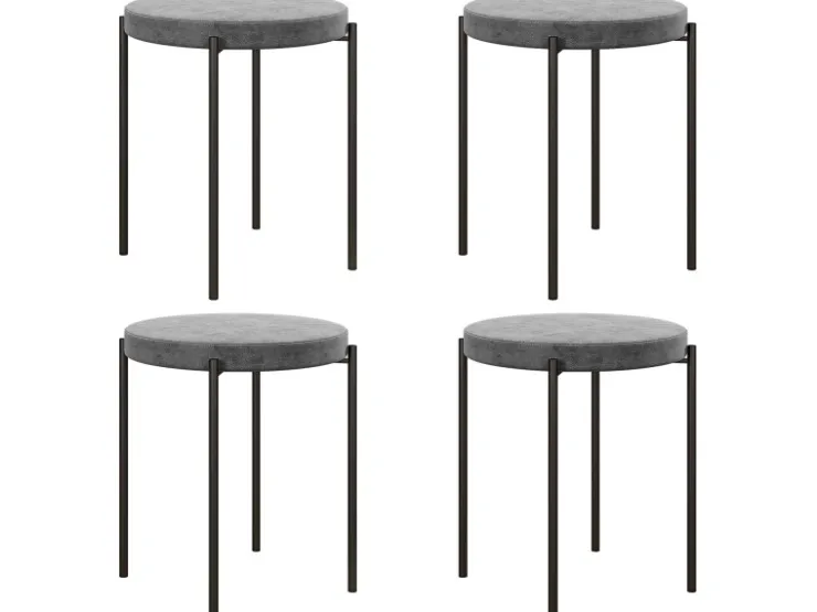 HOMCOM 4er-Set Hocker Metall* Hocker