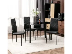 HOMCOM 4er-Set Küchenstuhl mit Stahlbeine* Stühle