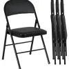 HOMCOM 4er-Set Klappstühle Tragbar mit Kissen Stahlbeine Kunstleder