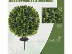HOMCOM 2er-Set Künstlicher Buchsbaumkugeln 56 cm Kunstpflanze* Ostern|Kunstpflanzen