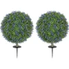 HOMCOM 2er-Set Lavendel Künstliche Pflanzen mit UV Schutz