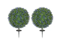 HOMCOM 2er-Set Lavendel Künstliche Pflanzen mit UV Schutz