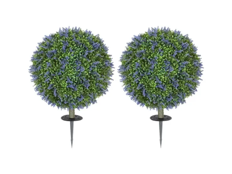 HOMCOM 2er-Set Lavendel Künstliche Pflanzen mit UV Schutz