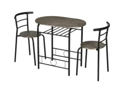HOMCOM Essgruppe mit 2 Stühlen MDF Metall Schwarz 80L x 53B x 74,5H cm* Stühle