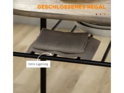 HOMCOM Essgruppe mit 2 Stühlen MDF Metall Schwarz 80L x 53B x 74,5H cm* Stühle