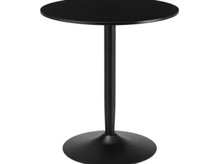 HOMCOM Esstisch für 2 Personen mit Stahlbeinen Rutschfest Ø70 x 75 cm Schwarz* Tische