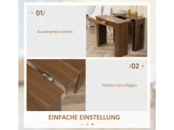 HOMCOM Esstisch Klapptisch Ausziehbar Modernes Design Braun 180 x 85 x 75cm* Tische