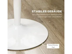 HOMCOM Esstisch MDF Stahl 80L x 80B x 75H cm Weiß* Tische