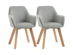 HOMCOM Esszimmerstühle 2er Set mit Gummierten Holzbeinen* Stühle