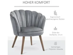 HOMCOM Esszimmerstuhl mit Weichem Sitzkissen 66 x 66 x 78,5 cm* Kissen