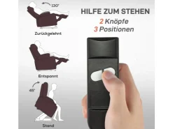 HOMCOM Fernsehsessel mit Aufstehhilfe Kunstleder Schaumstoff Kaffee-Braun