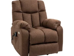 HOMCOM Fernsehsessel mit Aufstehhilfe Polyester Stahl Braun 92L x 95B x 107H cm* Sessel