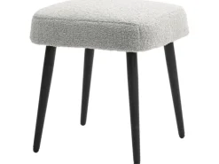 HOMCOM Fußhocker mit Kaschmir-Optik Stahlbeine Hellgrau 42 x 42 x 47 cm* Hocker
