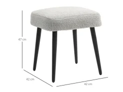 HOMCOM Fußhocker mit Kaschmir-Optik Stahlbeine Hellgrau 42 x 42 x 47 cm* Hocker