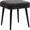 HOMCOM Fußhocker mit Kaschmir-Optik Stahlbeine Dunkelgrau 42 x 42 x 47 cm* Hocker