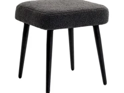 HOMCOM Fußhocker mit Kaschmir-Optik Stahlbeine Dunkelgrau 42 x 42 x 47 cm* Hocker