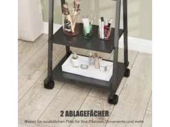 HOMCOM Ganzkörperspiegel Stahl Spanplatte Schwarz 42L x 37B x 155H cm* Regale Schwarz