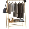 HOMCOM Garderobenständer Bambus Naturholz 116L x 43,5B x 160H cm