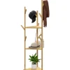 HOMCOM Garderobenständer Bambus 45L x 45B x 170H cm Naturholz* Garderoben