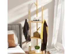 HOMCOM Garderobenständer Bambus 45L x 45B x 170H cm Naturholz* Garderoben